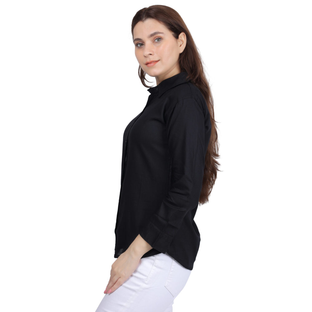 Girls Black Cotton Shirt - Image 4