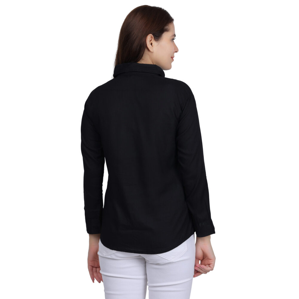 Girls Black Cotton Shirt - Image 5