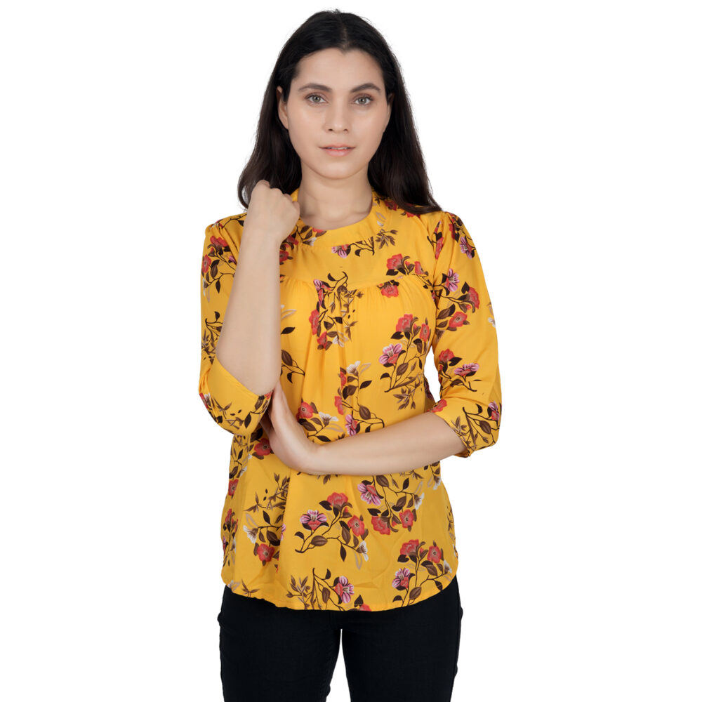 Yellow Printed Top - Image 3